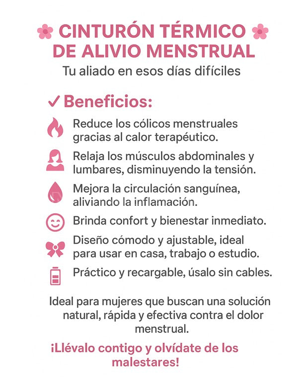 CINTURON DE ALIVIO MENSTRUAL TERMICO