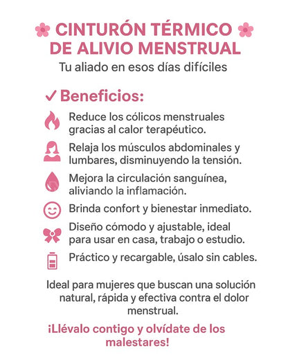 CINTURON DE ALIVIO MENSTRUAL TERMICO